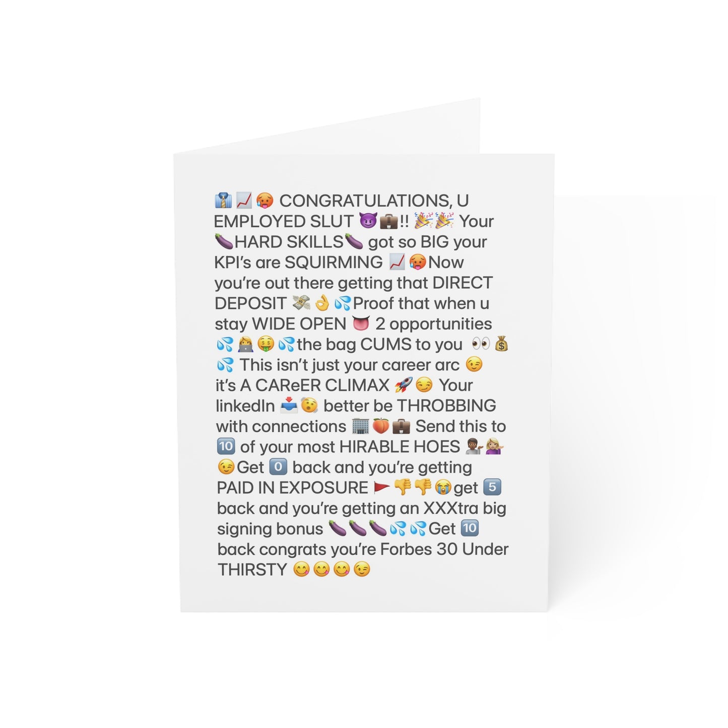 CONGRATS ON THE NEW JOB COPYPASTA chain letter card πΌπ
π¦