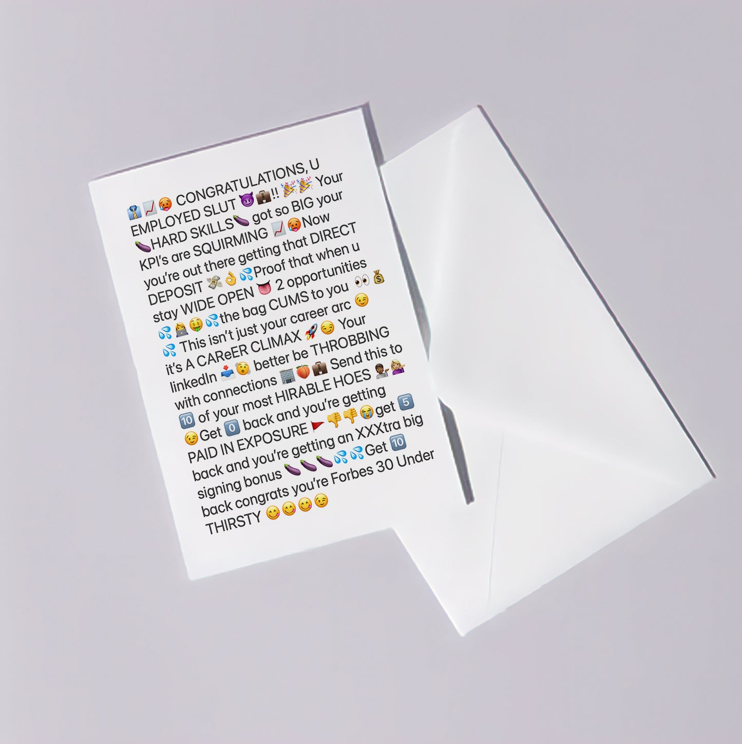 CONGRATS ON THE NEW JOB COPYPASTA chain letter card πΌπ
π¦