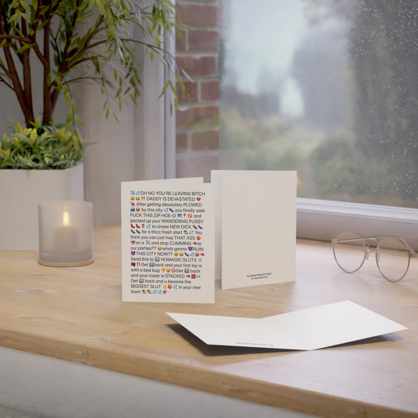 FRIEND LEAVING TOWN COPYPASTA chain letter goodbye card ✈️👅💦