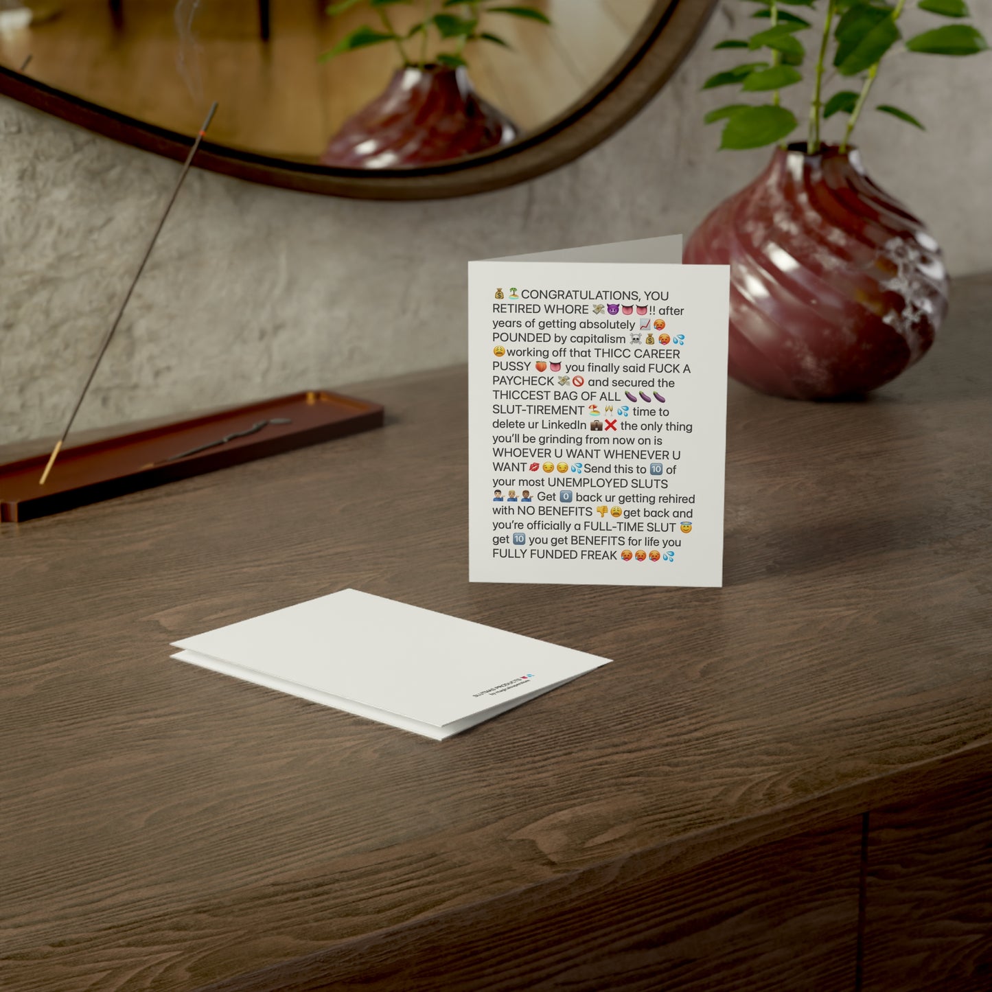 RETIREMENT COPYPASTA chain letter card 🏝️👅💦